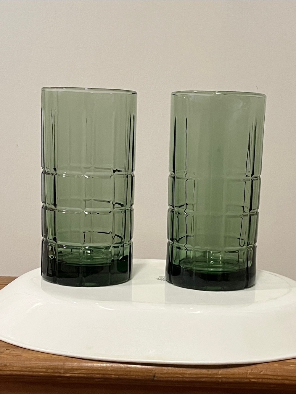 Anchor Hocking Green Tumbler Glasses - Set of 2